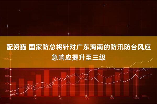 配资猫 国家防总将针对广东海南的防汛防台风应急响应提升至三级